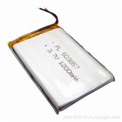 Soft Pack Lithium Polymer Battery, ICS503857, 3.7V, 1,200mAh for GPS/MP4/Small Portable Devices